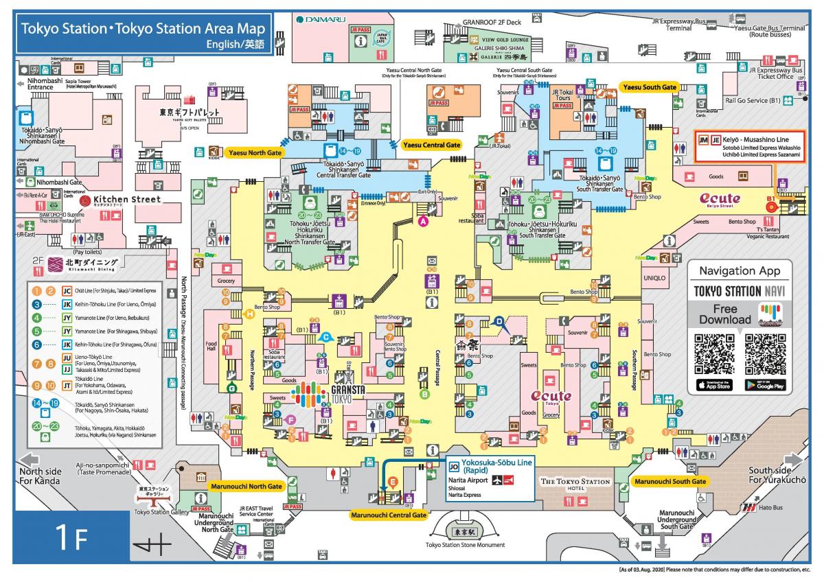 kaart van Tokyo stations