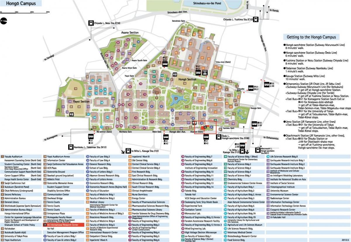kaart van hongo campus
