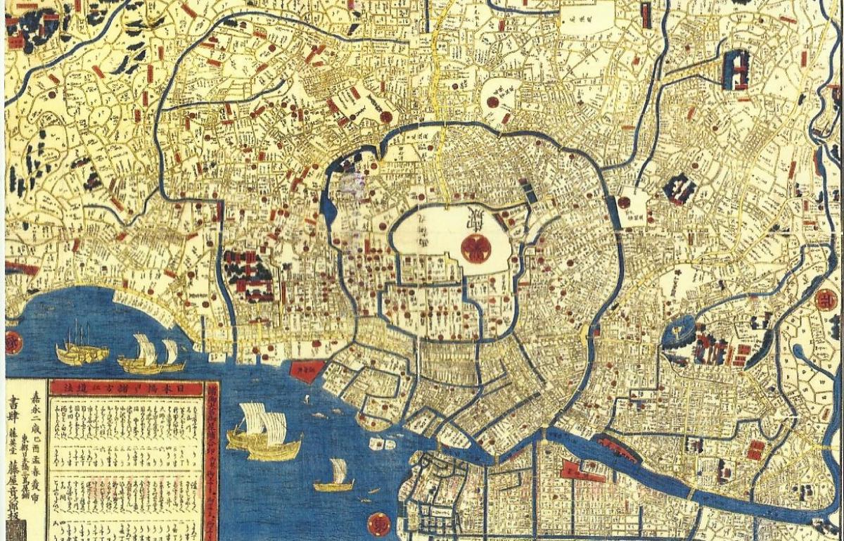 kaart van het oude Tokio