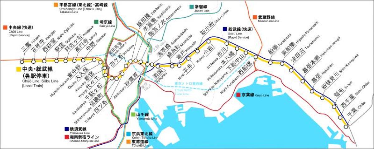 kaart van Sobu lijn