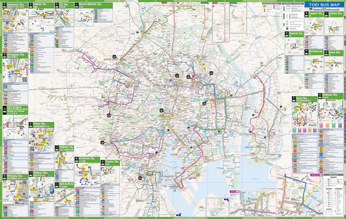 Tokyo city bus kaart