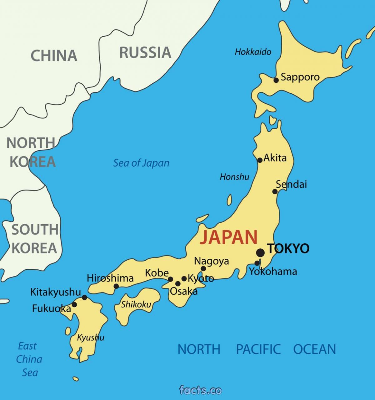 Tokio locatie op de kaart
