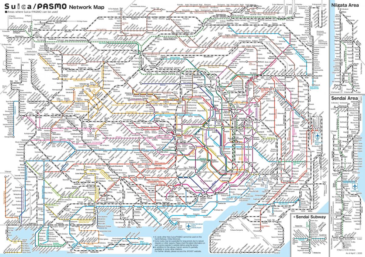 Japan rail kaart Tokyo
