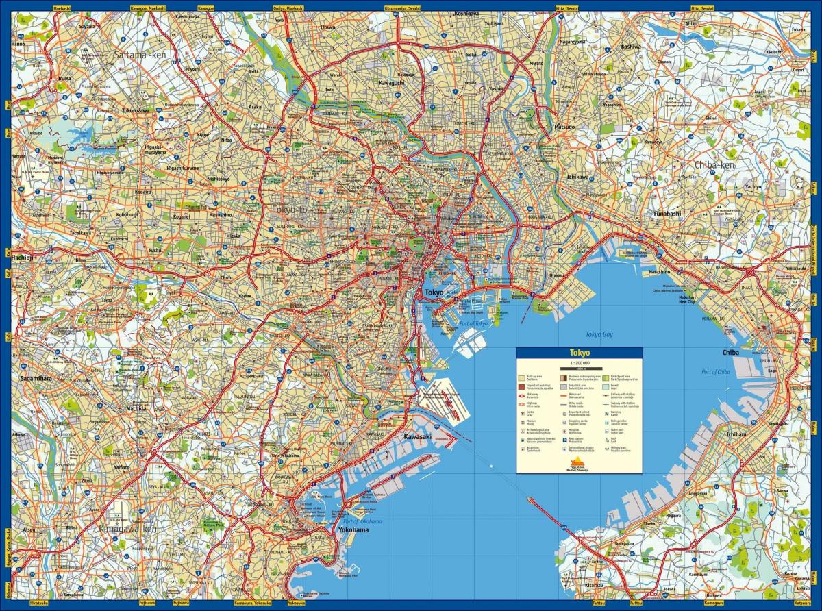 straat kaart van Tokyo