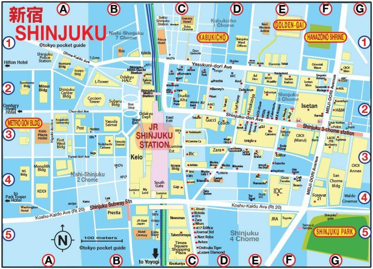 kaart van Shinjuku