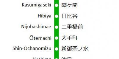 Kaart van Chiyoda lijn