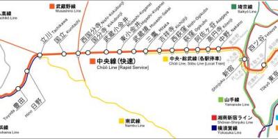 Tokio chuo line kaart