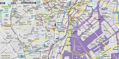 Het centrum van Tokyo kaart