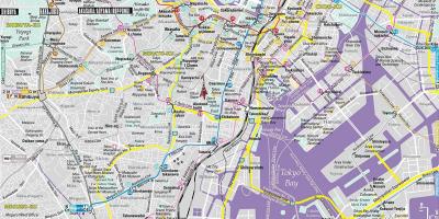 Kaart van het centrum van Tokio