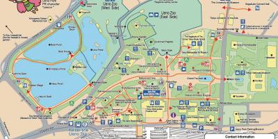 Kaart van het ueno-park
