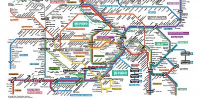 Tokio JR lijn kaart engels