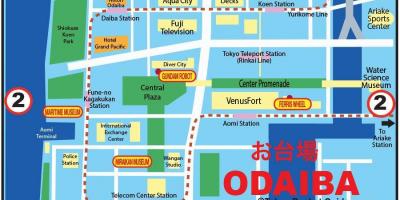 Odaiba in Tokyo kaart