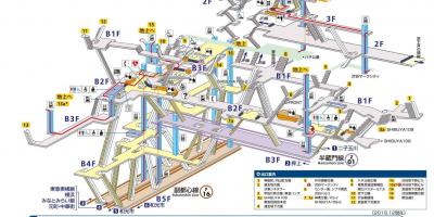 Shibuya metrostation kaart