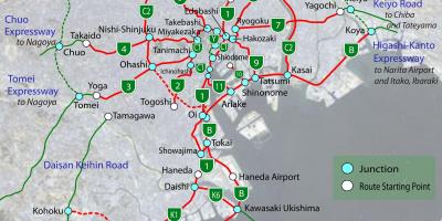 Kaart van Tokyo highway