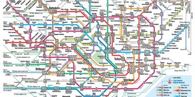 Tokyo metro kaart in het engels